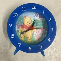 くまのプーさん 置き時計 青 動作品
