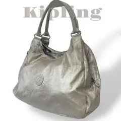 良品 Kipling キプリング ハンドバッグ 肩掛け シルバー系