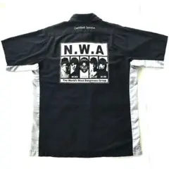 【希少】N.W.A 半袖ワークシャツ　RED KAP 製　ブラック　L