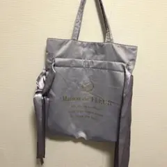 Maison de FLEUR ダブルリボン トートバッグ サックスブルー
