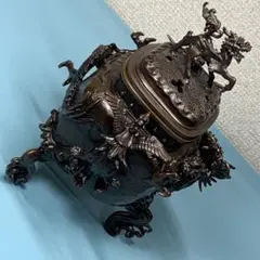 K537☆蝋型師 元威作 高岡銅器 三足麟竜香炉 金工家 二上常太郎 証書共箱付 m32696360465_1.jpg?1729738531