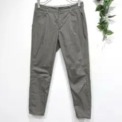 エル　テーパードパンツ　綿混　夏用　ウエスト後ろゴム　きれいめカジュアル　カーキ