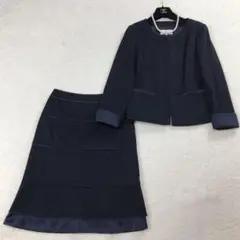 【極美品】トランスワークスーツ＆フレアスカートセット　38/36　濃紺