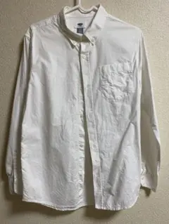 卒業式や普段使いに！OLD NAVY ホワイト ボタンダウンシャツ XL/TG
