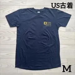 US古着 半袖Tシャツ ネイビー アメリカ古着 両面プリント GILDAN M