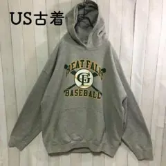 US古着パーカースウェットフーディーグレースポーツベースボールチームカレッジ