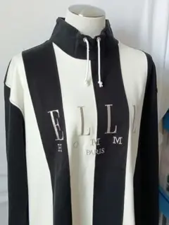 美品 ELLE HOMME ストライプ ハイネック トレーナー