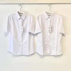 新品　2枚セット　半袖ブラウス　ブラウス　シャツ　レディース　オフィス　11号