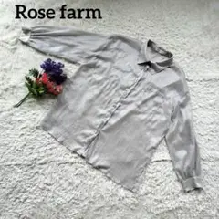 Rose farm【光沢】【サイドスリット】【サテン風】シルバーシャツM