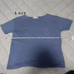 LOGOS DAYSブルー 半袖Tシャツ 刺繍