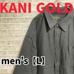 F2482【KANI GOLD】胸ポケット半袖シンプルシャツ【L】ブラック