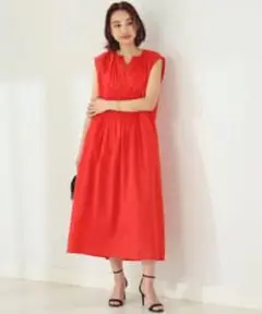 【B:MING by BEAMS】シャーリングワンピース　S