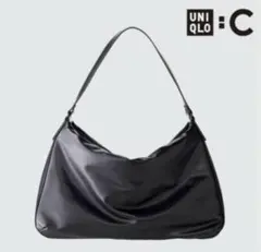 UNIQLO:C レザータッチパフィーバッグ ブラック　黒