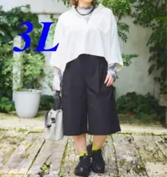 【新品】 おかだゆり プロデュース ブラック ハーフパンツ 3L