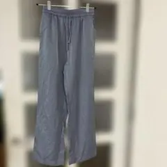 青いポリエステルパンツ サイズ40