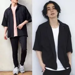Topism シアサッカー 半袖オープンカラーシャツ&パンツ セットアップ