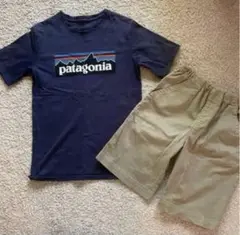 patagonia Tシャツとカーキショートパンツセット