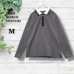 【GLAN MARCO VENTURI】チェック柄　ハーフジップ　カットソー　M