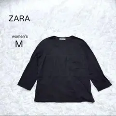 【ZARA】トップス 胸ポケット コットン100% 七分袖 大きめ ゆったり