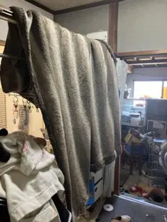 フリース花柄　ブランケット グレー　３枚