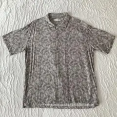 【美品】SENSE OF PLACE 半袖シャツ ベージュ系 ペイズリー柄 M
