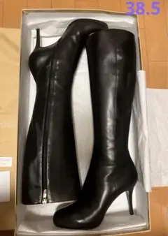 美品 Sergio Rossi 本革ロングブーツ 黒 38.5