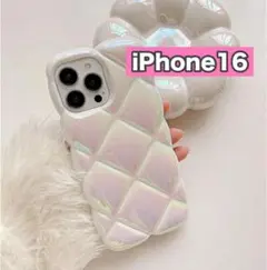 iPhone16 キルティング　iPhoneケース　オーロラ　韓国