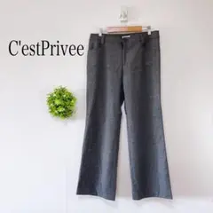 C'est Privee 【1３】フレアスラックス シンプル　グレー