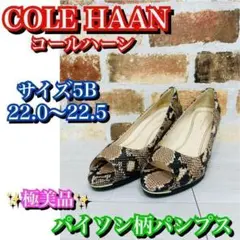 極美品✨コールハーン COLEHAAN ウェッジソール パイソン柄 5B 蛇柄