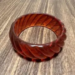 vintage アンティーク プラスチック アクリル うねうね バングル