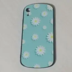 su899 iPhone XR デイジー ハード ケース ミントグリーン 花柄