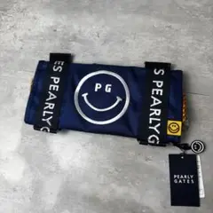 新品未使用 PEARLY GATES 刺繍ロゴ スマイルロゴ マルチポーチ 紺