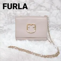 FURLA ビバ チェーン ショルダーバッグ ベージュ レザー