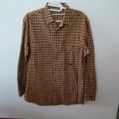 【日本製90s〜】PAPAS パパス　長袖ネルシャツ　チェック柄Lサイズ