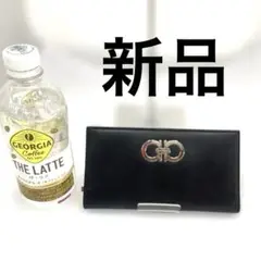 Ferragamo フェラガモ ガンチーニ 長財布 レザー 革 ブラック