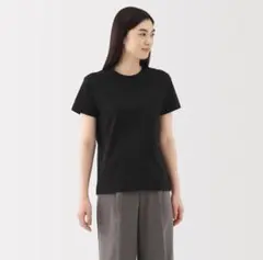 無印良品 天竺編みクルーネック半袖Tシャツ 婦人M 黒