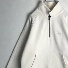 【人気モデル】ステューシー ハーフジップ スウェット ワンポイント刺繍ロゴ