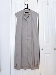 無印良品　ロングシャツ　フレンチスリーブ　シャツワンピース　新品未使用品