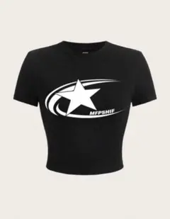 SHEIN シーイン　Tシャツ ちびT 半袖 星 スター y2k グランジ xl