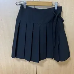 リボン付き プリーツスカート M ハニーズ