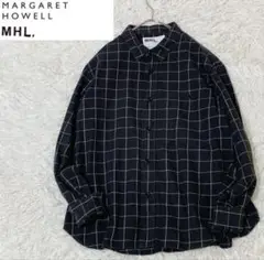 エムエイチエル　マーガレットハウエル　ネルシャツ　チェックシャツ　ボックスカット