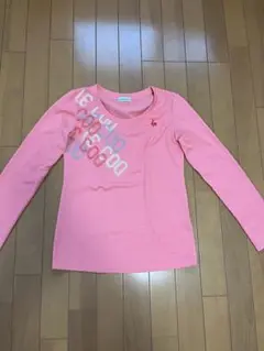 ピンク ロゴ入り 長袖Tシャツ　Mサイズ