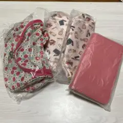 花柄ポーチ 4点セット　ピンク