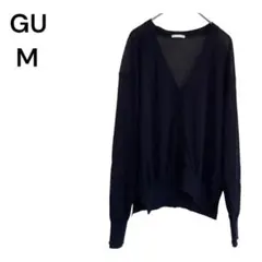 GU カーディガン M 黒 UV 美品 ジーユー
