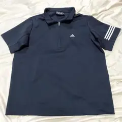 adidas アディダス ゴルフウェア 半袖 ハーフジップ Mサイズ 黒