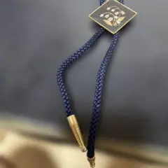 中古品　ネイビー 花柄 ループタイ　15ー149