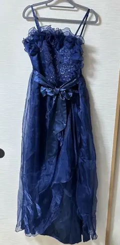 ドレス 青 ロングドレス 花 二次会