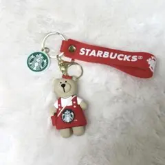 Starbucks クマのキャラクターキーホルダー レッド