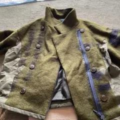 オリーブグリーン ウール混合 ダブルブレストジャケット