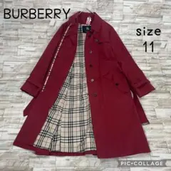 【良品】バーバリー★トレンチコート　ノバチェック　ロング　ライナー付き　赤